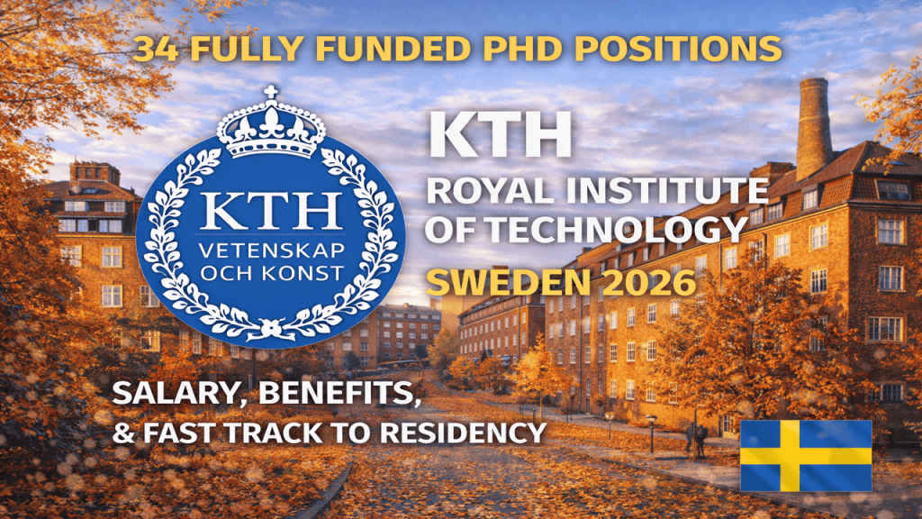 fully funded PhD positions at KTH royal institute of technology