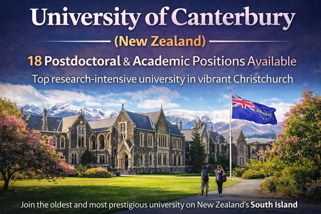 Postdoctoral and Academic Positions at the University of Canterbury