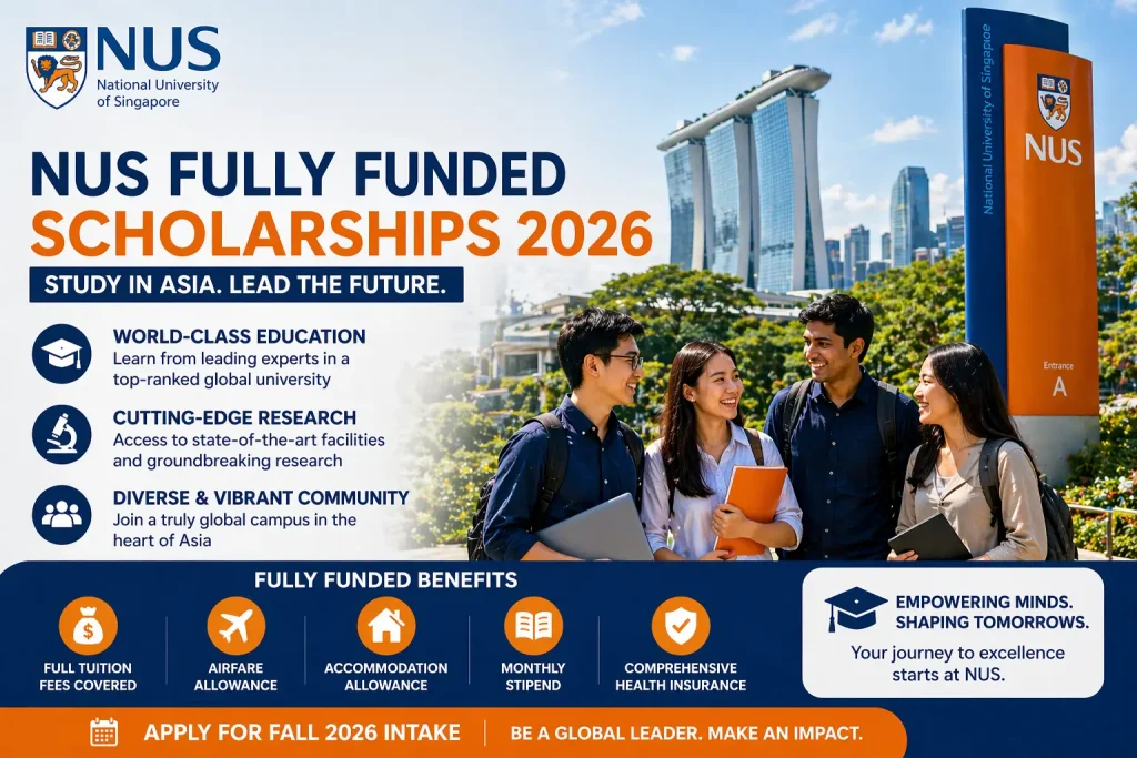 Fully Funded Scholarships at the National University of Singapore (NUS) for 2026