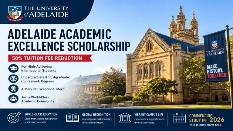 The Adelaide Academic Excellence Scholarship (50%): A Comprehensive Guide for International Students Commencing Study in 2026