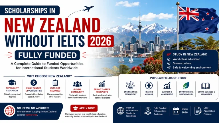 Scholarships in New Zealand Without IELTS 2026