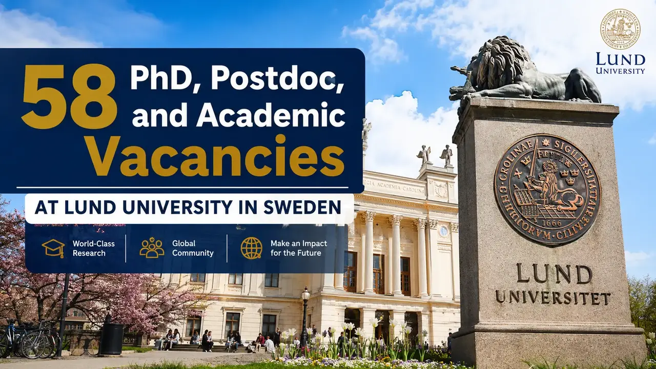 58 PhD, Postdoc, and Academic Vacancies at Lund University in Sweden
